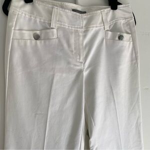 Ann Taylor White Signature Low Waist Straight Leg Cropped Stud Pockets Pant 2